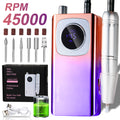 Rechargeable Electric Nail File Professional - 45000RPM Portable Efile Nail Drill Kit, Cordless E File Nail Drill Machine For Acrylic Gel Nails Salon Home Manicure Use