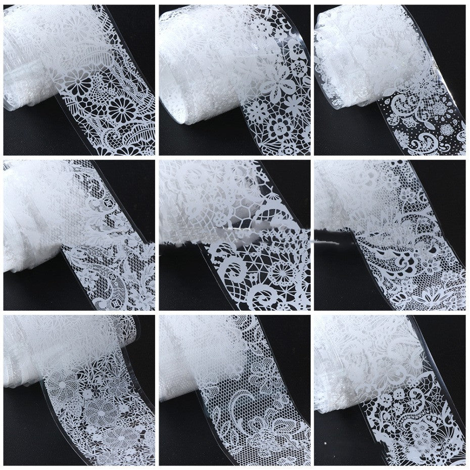 Manicure Beautiful Simple Black And White Lace