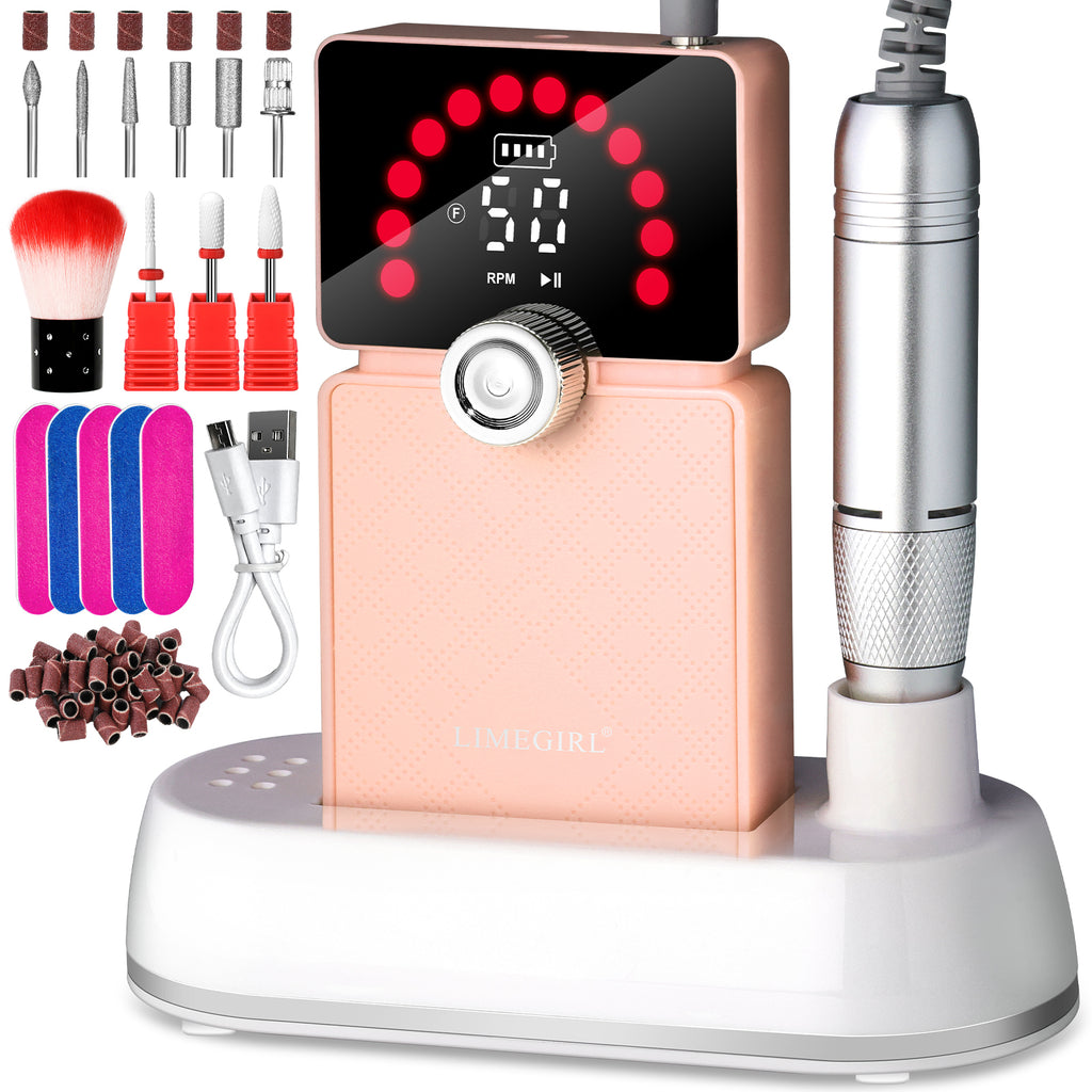 Nail Drill, Portable Electric Nail File 50000RPM, Rechargeable Nail Drill Professional With Bits & Base, For Acrylic Gel Nails, E-File Machine, Manicure Polishing, For Salon Home