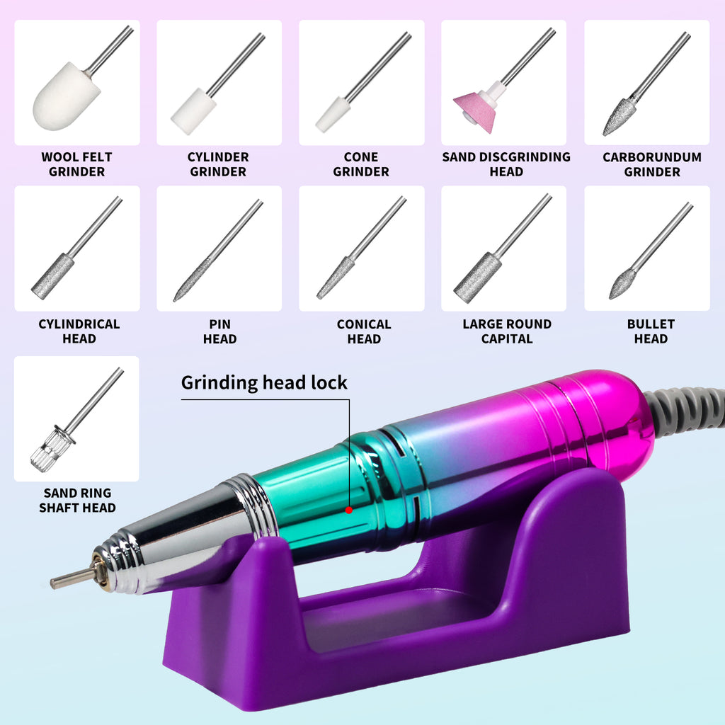 Cordless Nail Drill 45000 RPM, Rechargeable Electric Nail File Kit For Acrylic Gel Polishing Removing, Nail Drill Kit With Bits & Base, Portable Nail E-File Machine For Manicure Pedicure Salon