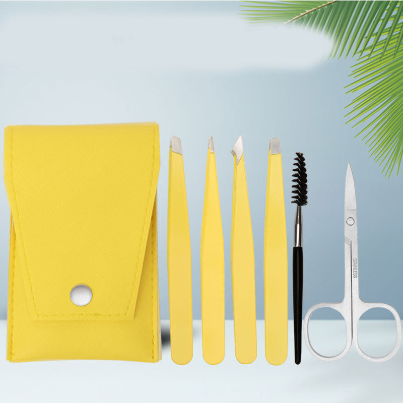 Stainless Steel Clip False Eyelashes Brush Eyebrow Trimming Set