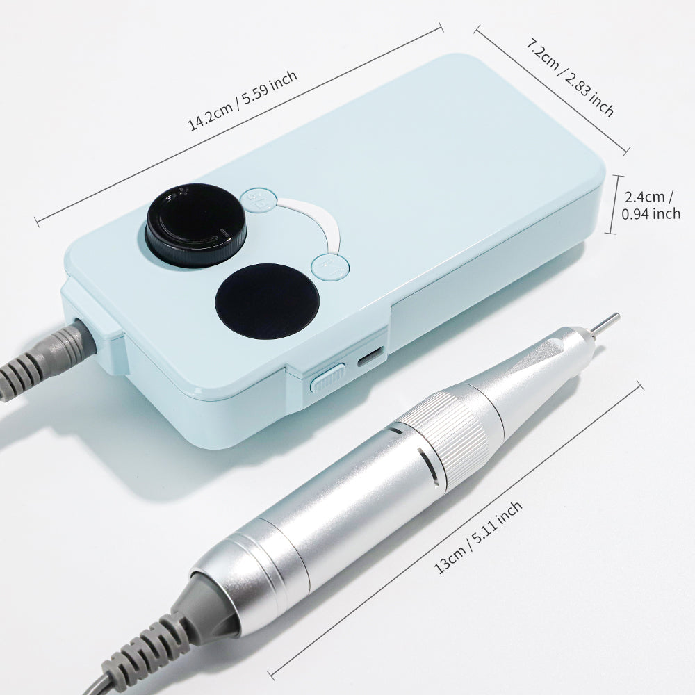 40000RPM Nail Drill Professional Cordless Electric Nail Drill Machine Rechargeable Portable Acrylic Gel Grinder Tools With 6 Bits And Sanding Bands For Manicure Pedicure Carve Polish