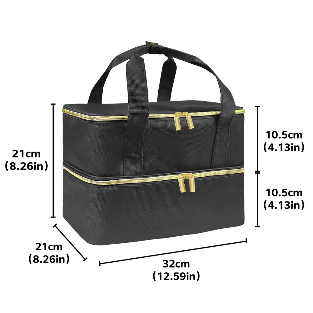 Handheld Double Deck Manicure Implement Storage Bag