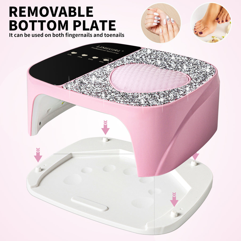 UV LED Nail Lamp Kit For Gel Polish Professional Fast Curing Dryer Light Set With 4 Timer Settings Cordless Rechargeable Nail Art Cure Machine For Manicure Pedicure At Home And Salon