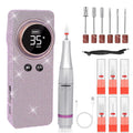 Portable Electric Nail Drill 35000RPM Nails Milling Cutter Wireless Pedicure Grinder Rechargeable Nail Drilling Machine Silver